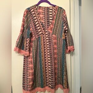 Flowy bohemian hippie dress NWOT size S
